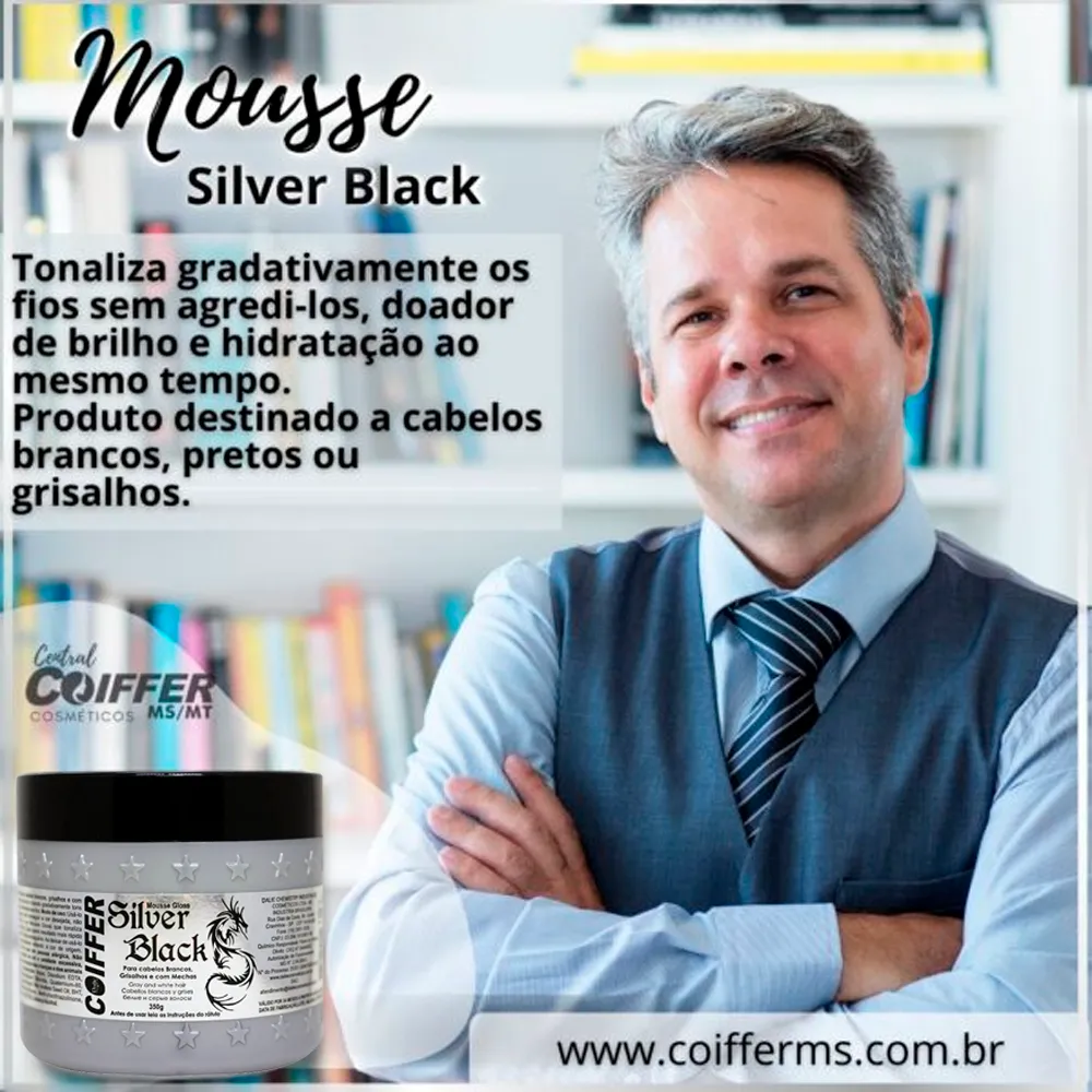 Mousse Gloss Coiffer Silver Black 350g 2